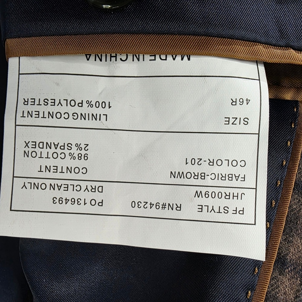 Paul‎ Fredrick Brown Plaid Blazer Sport Coat Two Button Jacket 46R - Picture 5 of 8